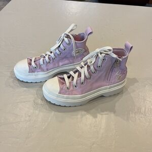 Converse Youth Size 2.5 Year Taylor Lugger Lift Zipper Lace Flowers Platform